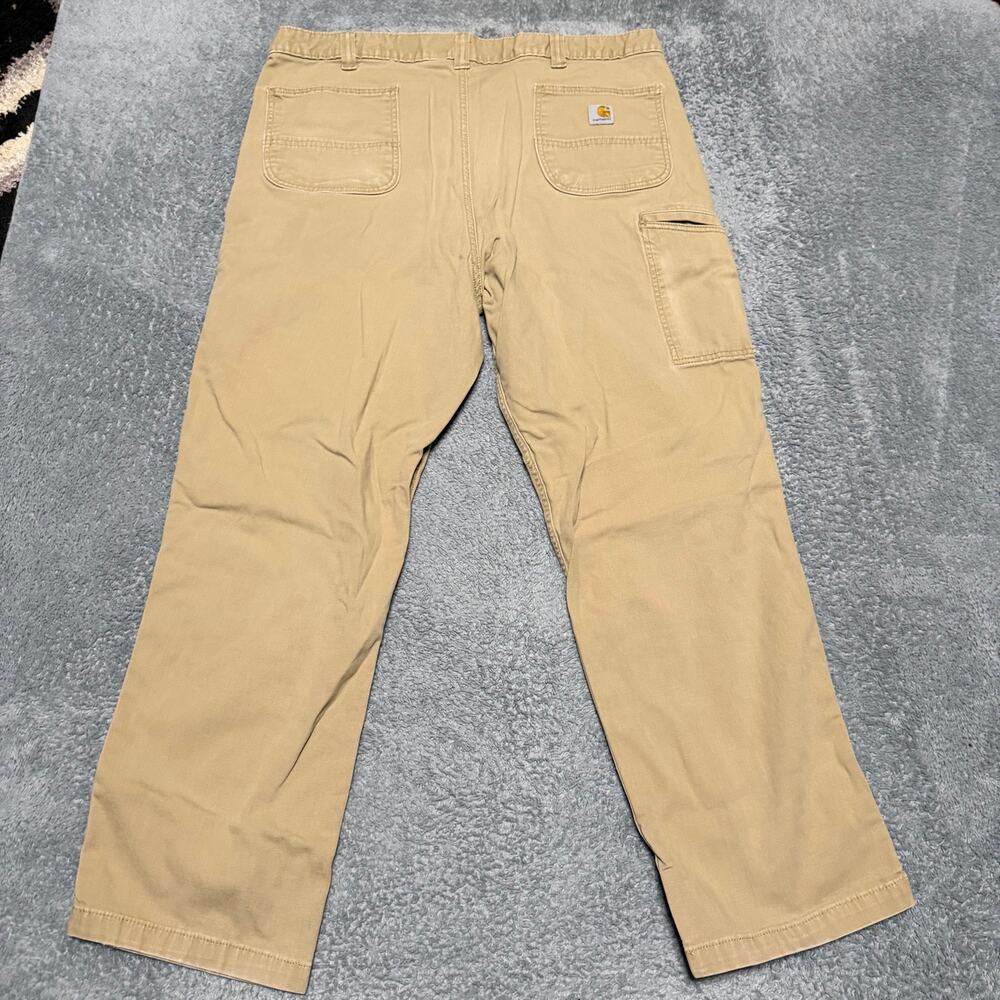 Carhartt Pants Mens 42 x32 Rugged Flex Workwear Canvas Tan Beige